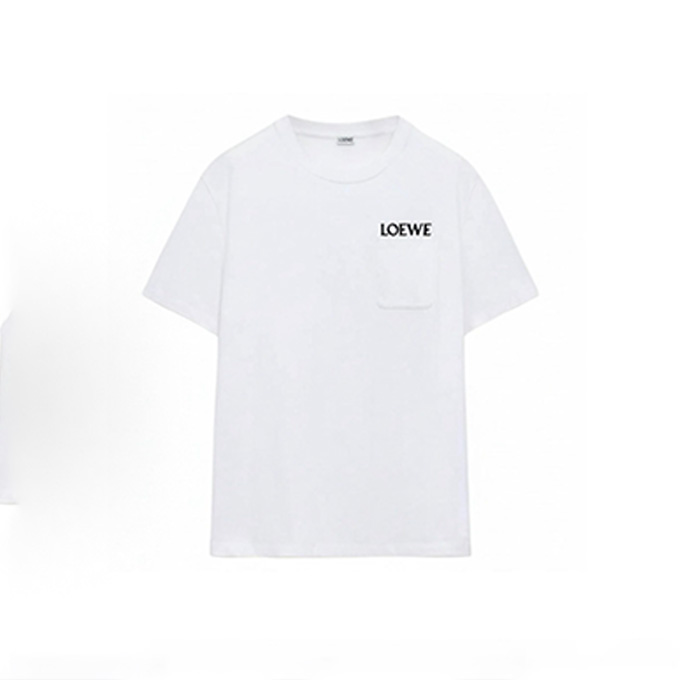 loewe woven logo embroidered pocket short sleeve t-shirt